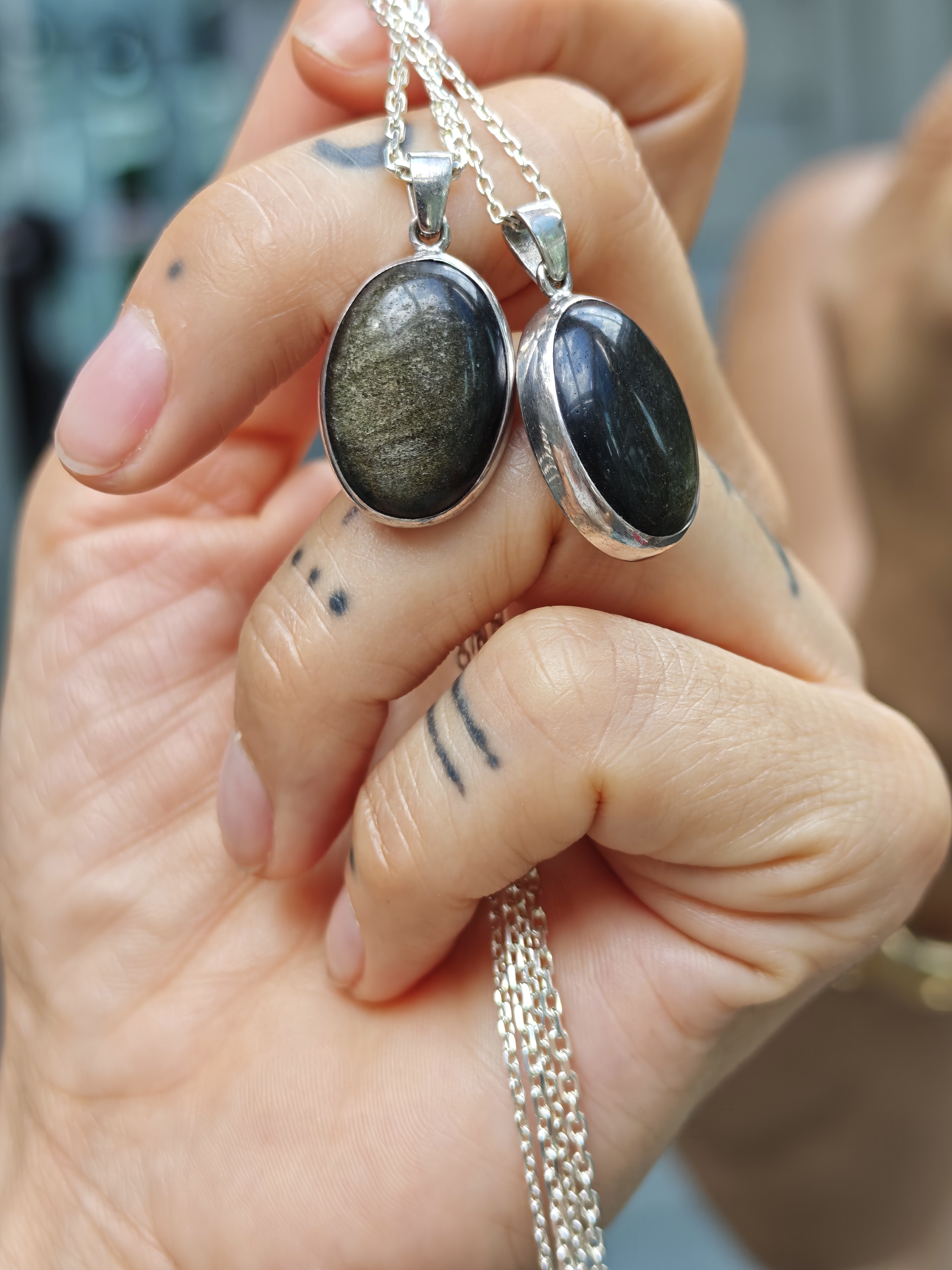 Goldshine Obsidyen Kolye