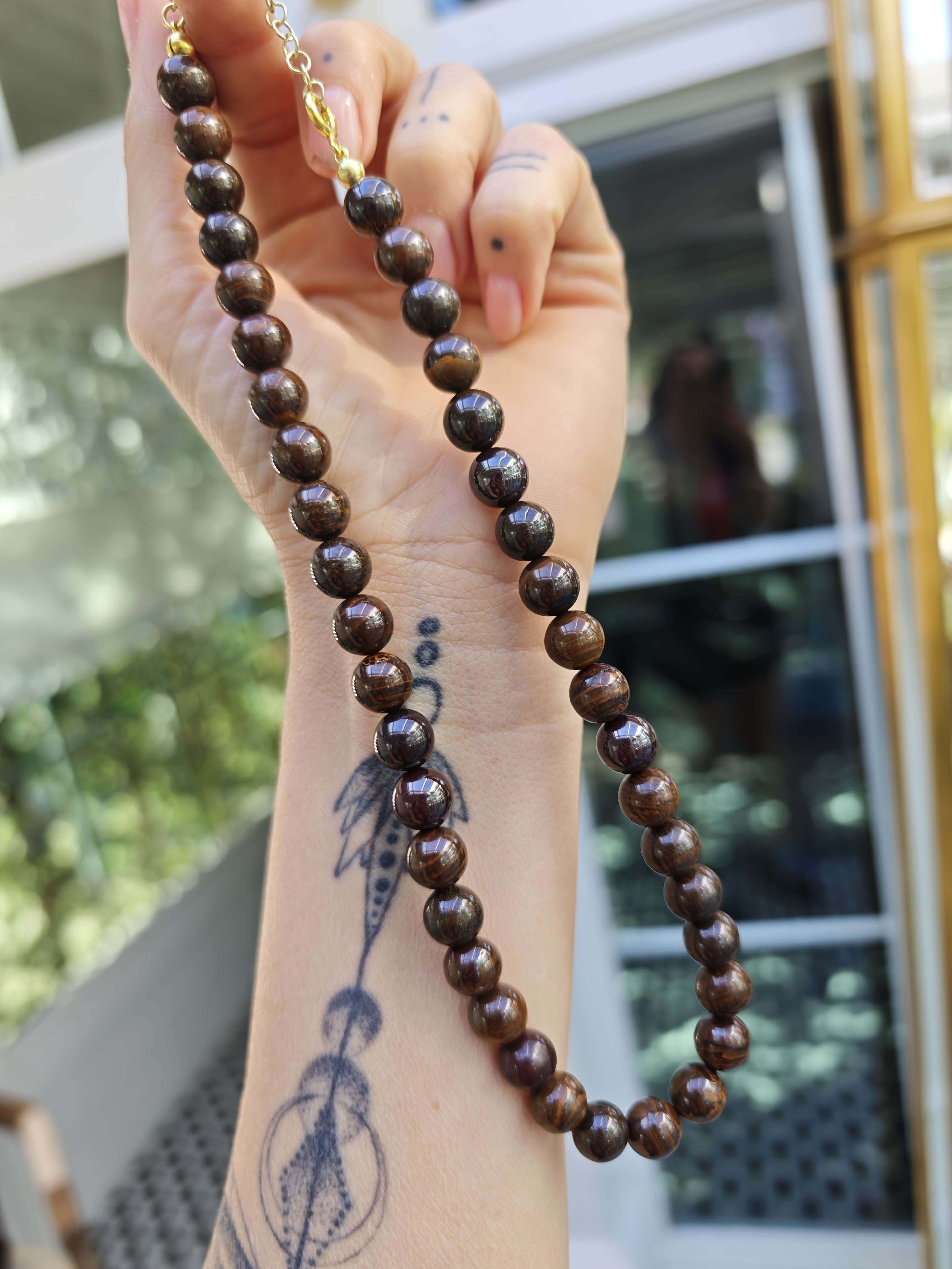 Brezilya Bronzite Kolye