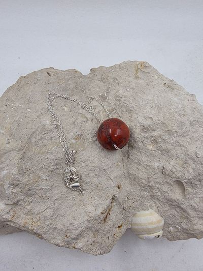 Gem Jasper Küre Kolye