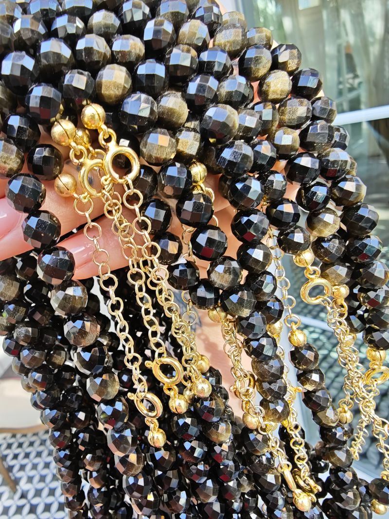 Goldshine Obsidyen Kolye