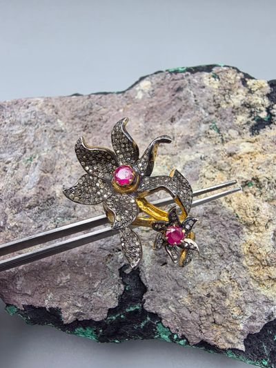 Yakut Elmas Sarmaşık Yüzük