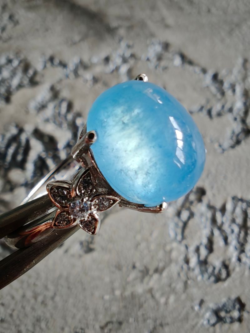 Auralı Aquamarine Yüzük