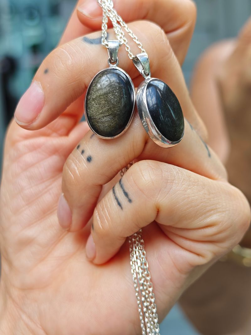 Goldshine Obsidyen Kolye