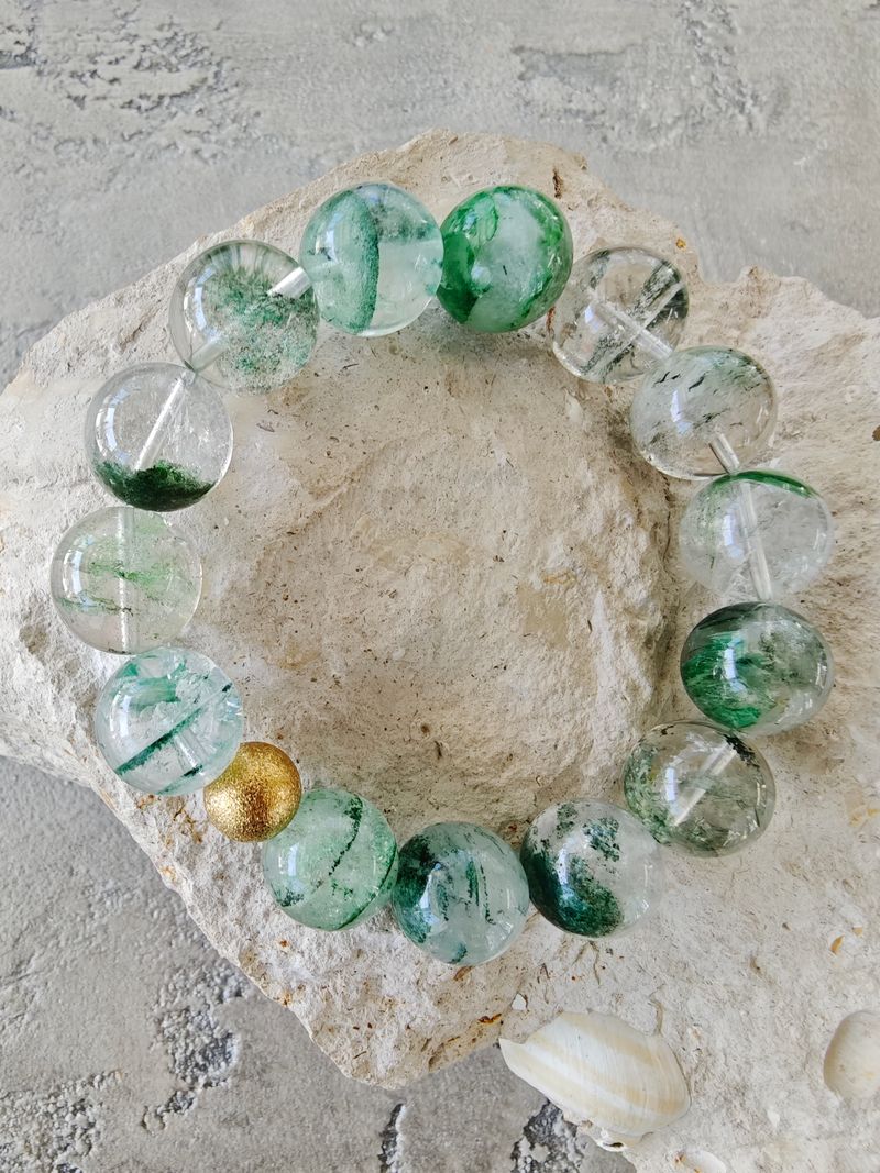 Yeşil Turmalin Kuvars Bileklik.-Koleksiyon Parça-