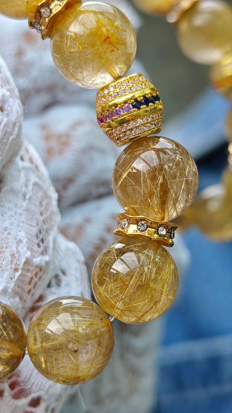 Gold Rutil Mücevher Dizilim-Tek-
