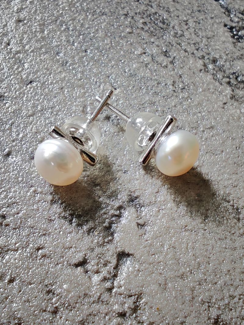 İnci Gümüş Küpe 