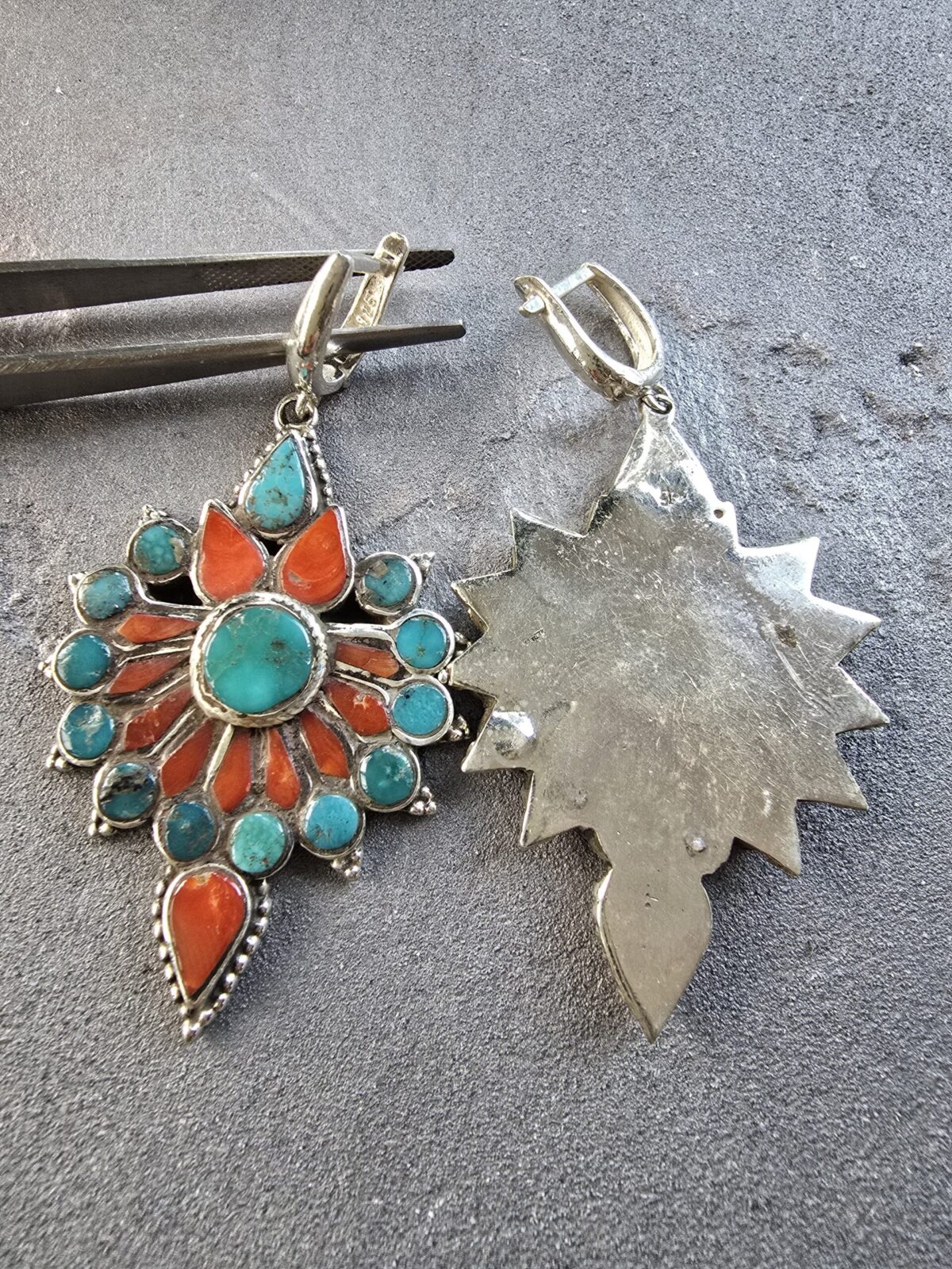 ÇÖL SABA KÜPE-Mercan-Turkuaz- - Görsel 2