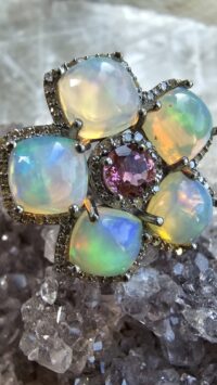 OPAL KUNZİT ELMAS YÜZÜK - Görsel 5