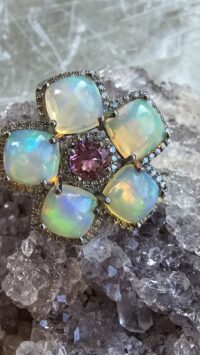 OPAL KUNZİT ELMAS YÜZÜK - Görsel 4