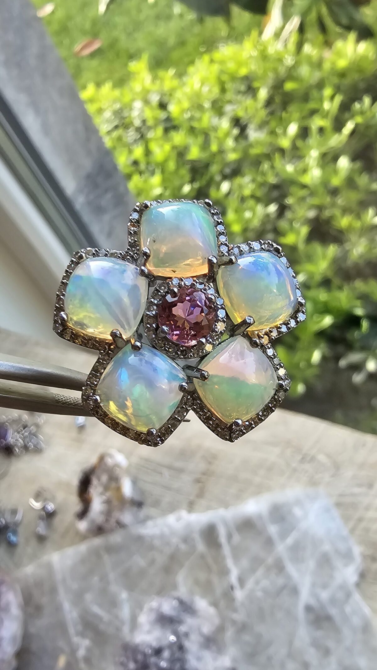 OPAL KUNZİT ELMAS YÜZÜK - Görsel 8