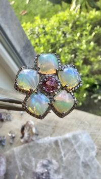 OPAL KUNZİT ELMAS YÜZÜK - Görsel 8