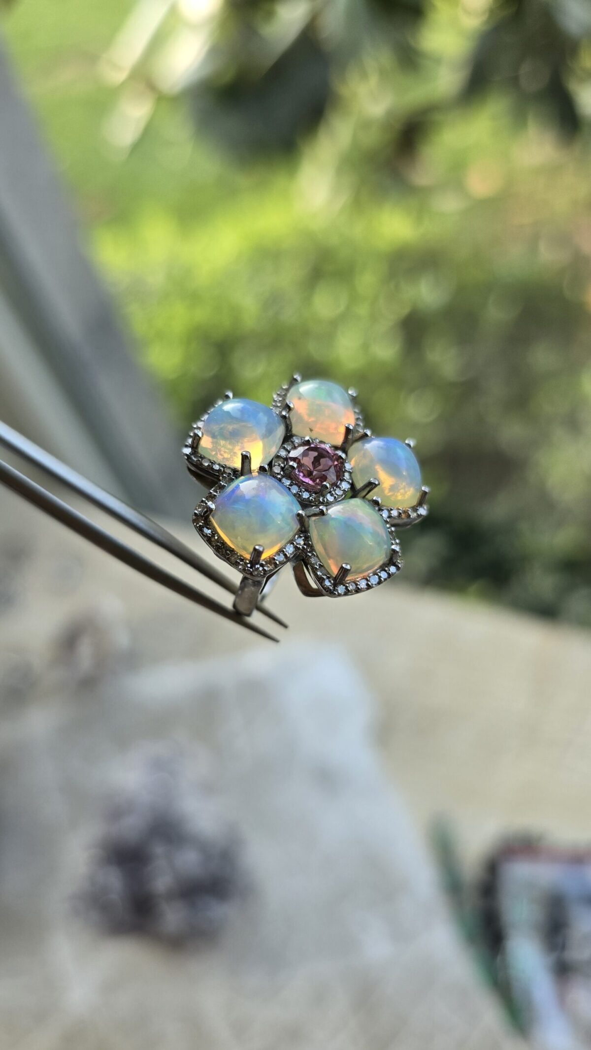 OPAL KUNZİT ELMAS YÜZÜK - Görsel 7