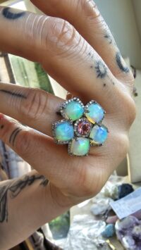 OPAL KUNZİT ELMAS YÜZÜK - Görsel 9