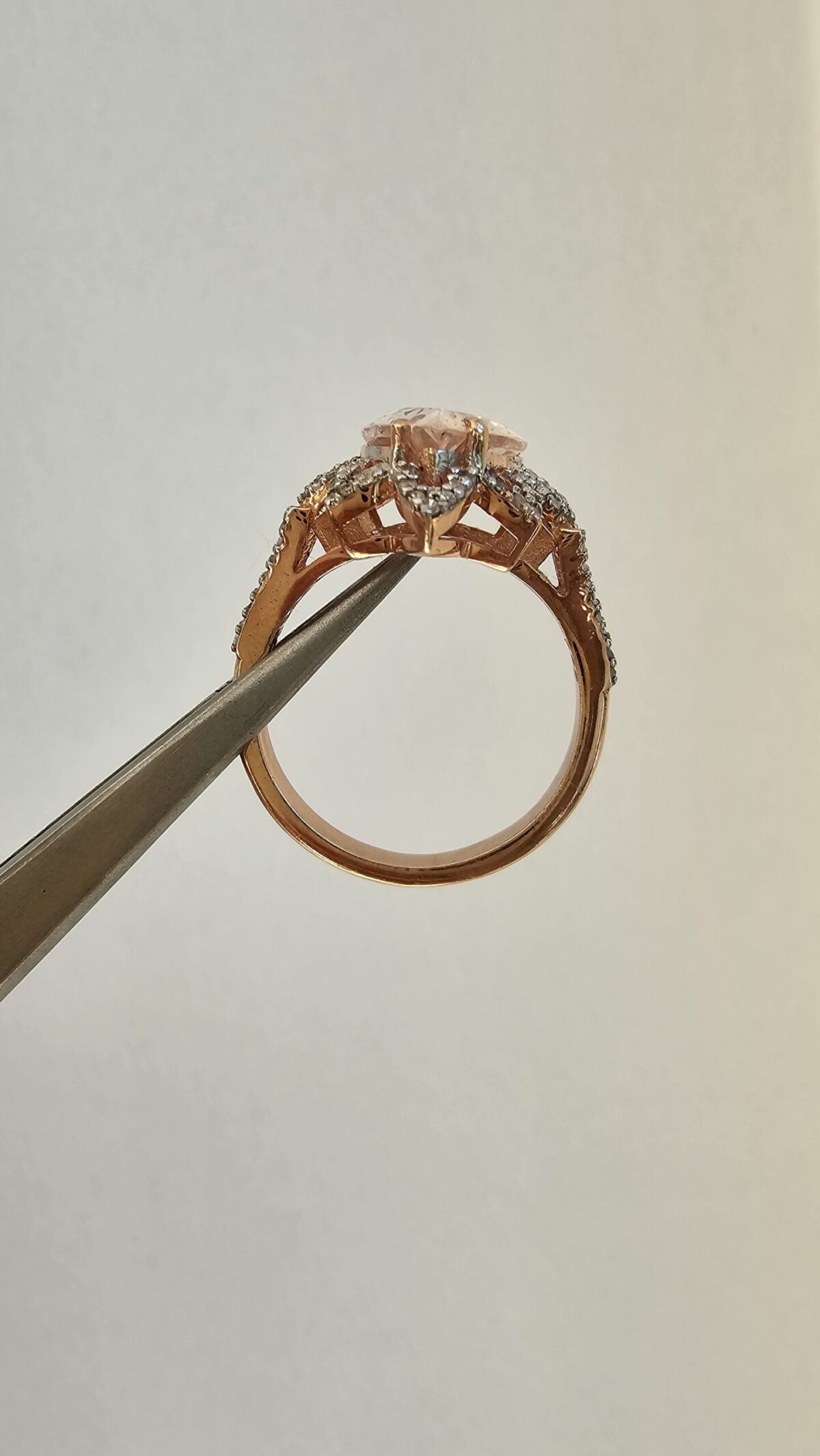 PEMBE TOPAZ VE ELMAS YÜZÜK - Görsel 4