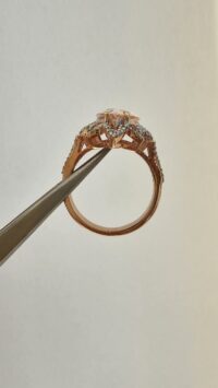 PEMBE TOPAZ VE ELMAS YÜZÜK - Görsel 4