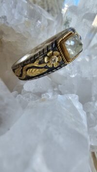 18 AYAR KUVARS ALTIN GÜMÜŞ YÜZÜK - Görsel 3