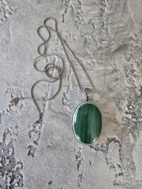 MALAHİT MADALYON KOLYE - Görsel 2