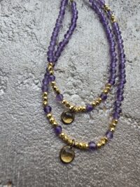 AMETİST SİTRİN KOLYE - Görsel 2