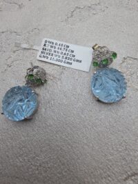 AQUAMARİNE-TURMALİN-ELMAS KÜPE