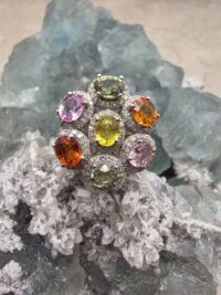 RENKLİ TURMALİN ELMAS YÜZÜK