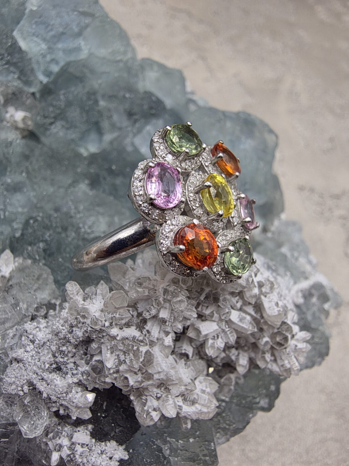RENKLİ TURMALİN ELMAS YÜZÜK - Görsel 2