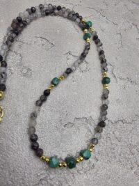 RUTİL KUVARS MALAHİT KOLYE - Görsel 4