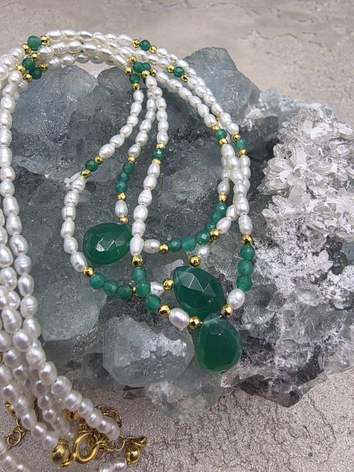 İNCİ AVENTURİN KOLYE - Görsel 4