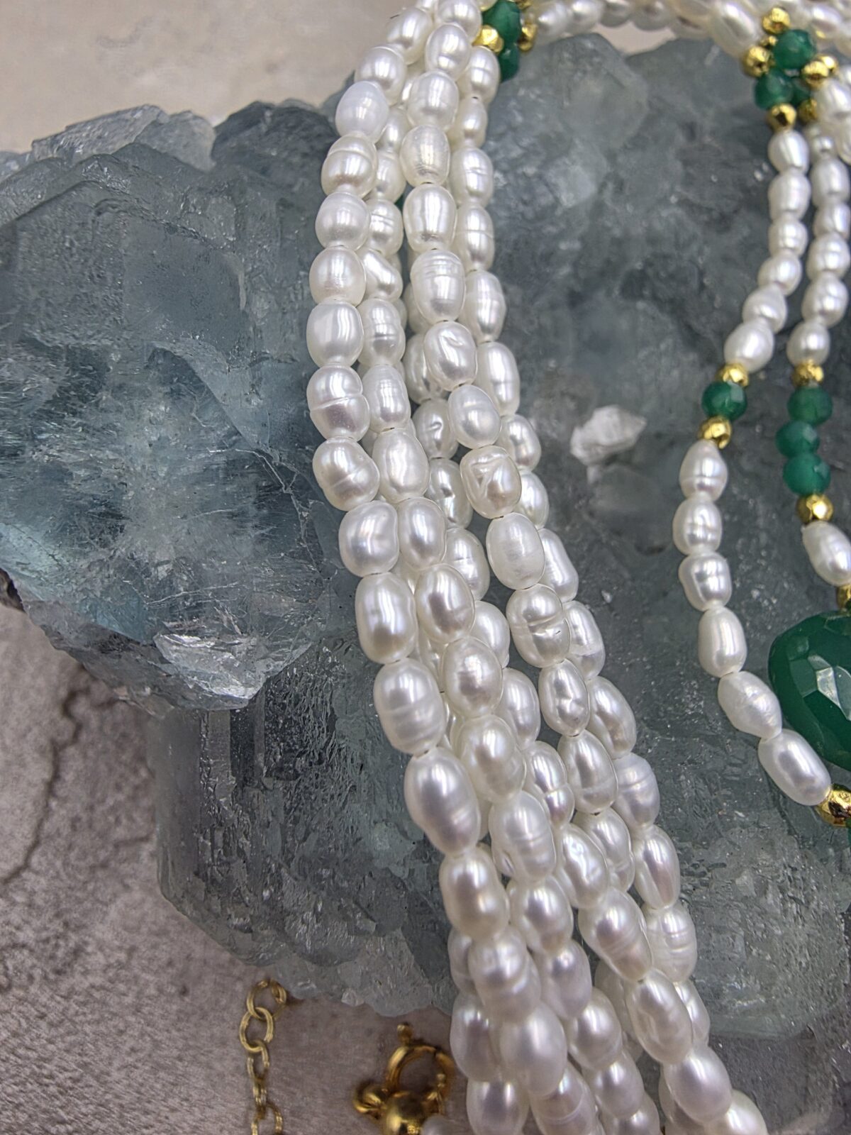 İNCİ AVENTURİN KOLYE - Görsel 2