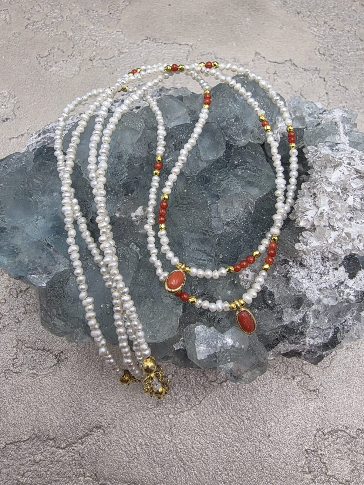 BAHREYN İNCİ TUNUS MERCAN KOLYE - Görsel 2