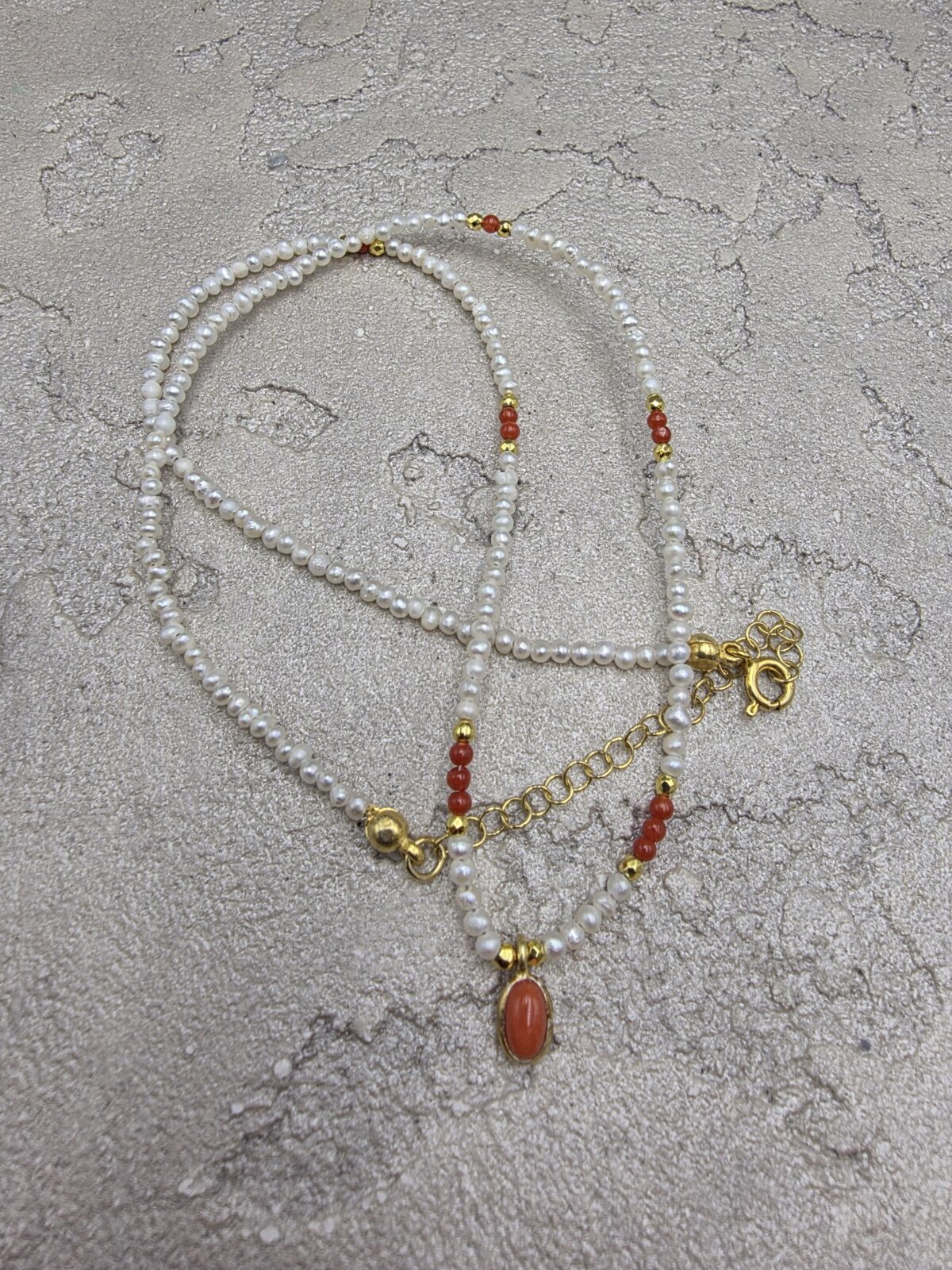 BAHREYN İNCİ TUNUS MERCAN KOLYE - Görsel 3