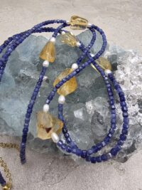 LAPİS İNCİ SİTRİN KOLYE - Görsel 3