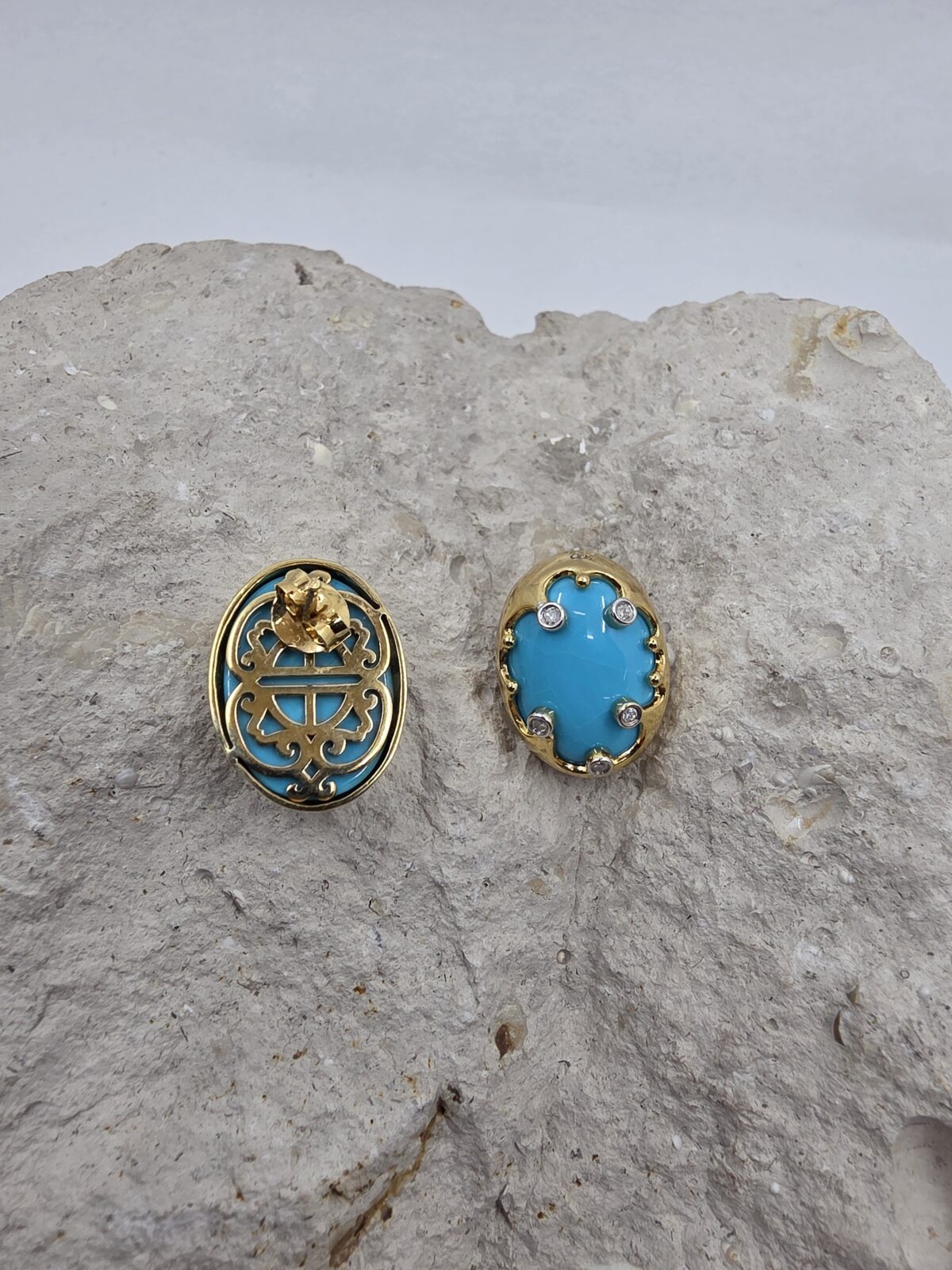 TİBET TURKUAZ MÜCEVHER KÜPE - Görsel 2