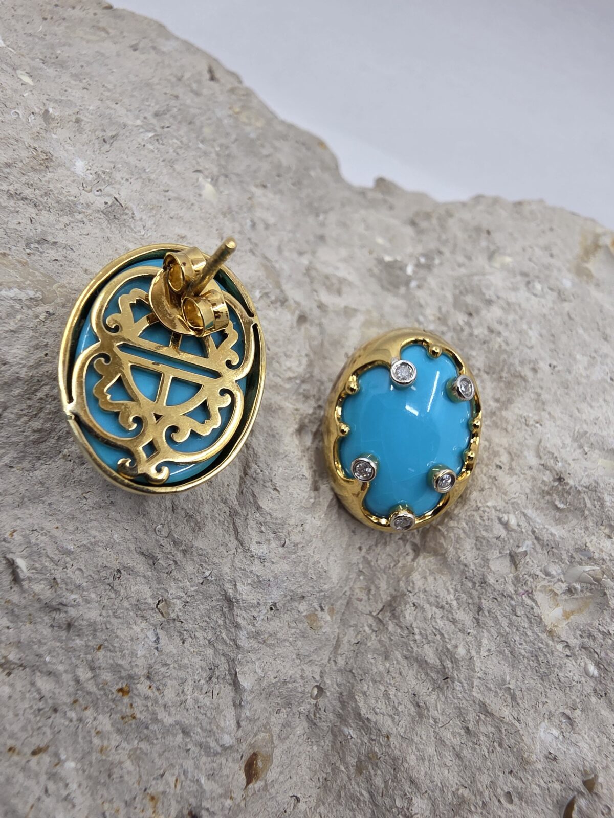 TİBET TURKUAZ MÜCEVHER KÜPE - Görsel 5