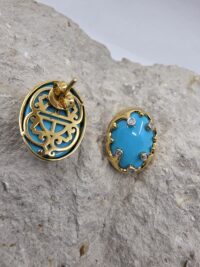 TİBET TURKUAZ MÜCEVHER KÜPE - Görsel 5