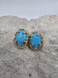 TİBET TURKUAZ MÜCEVHER KÜPE - Görsel 4