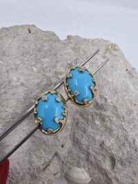 TİBET TURKUAZ MÜCEVHER KÜPE - Görsel 3