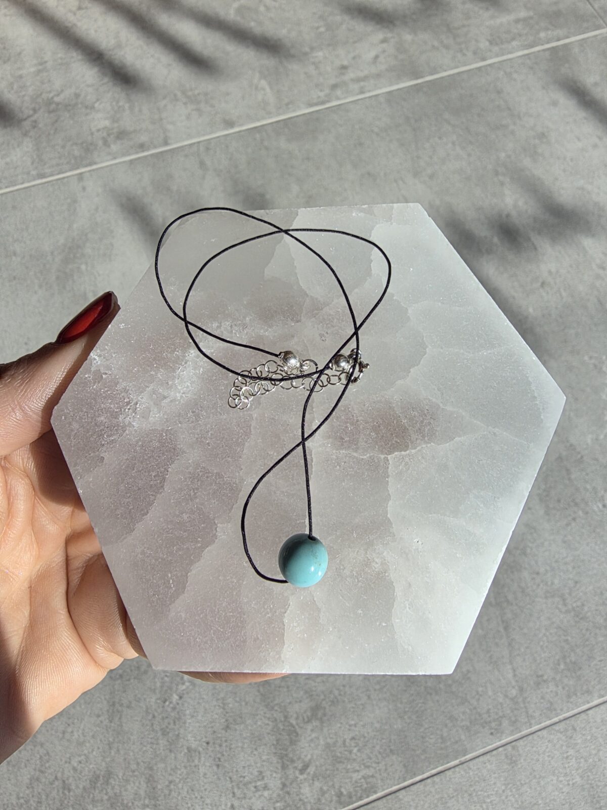 İran Turkuazı Küre Kolye - Görsel 3