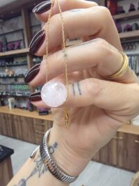 Gem Kunzit Küre Kolye - Görsel 3