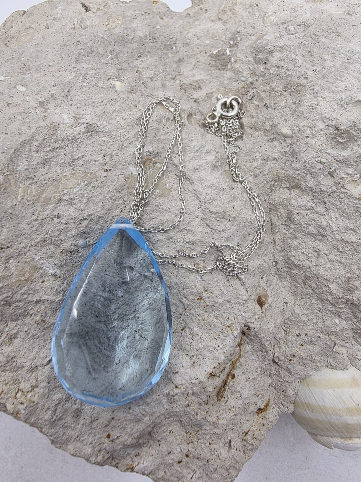 50 Karat Mavi Topaz Kolye - Görsel 3