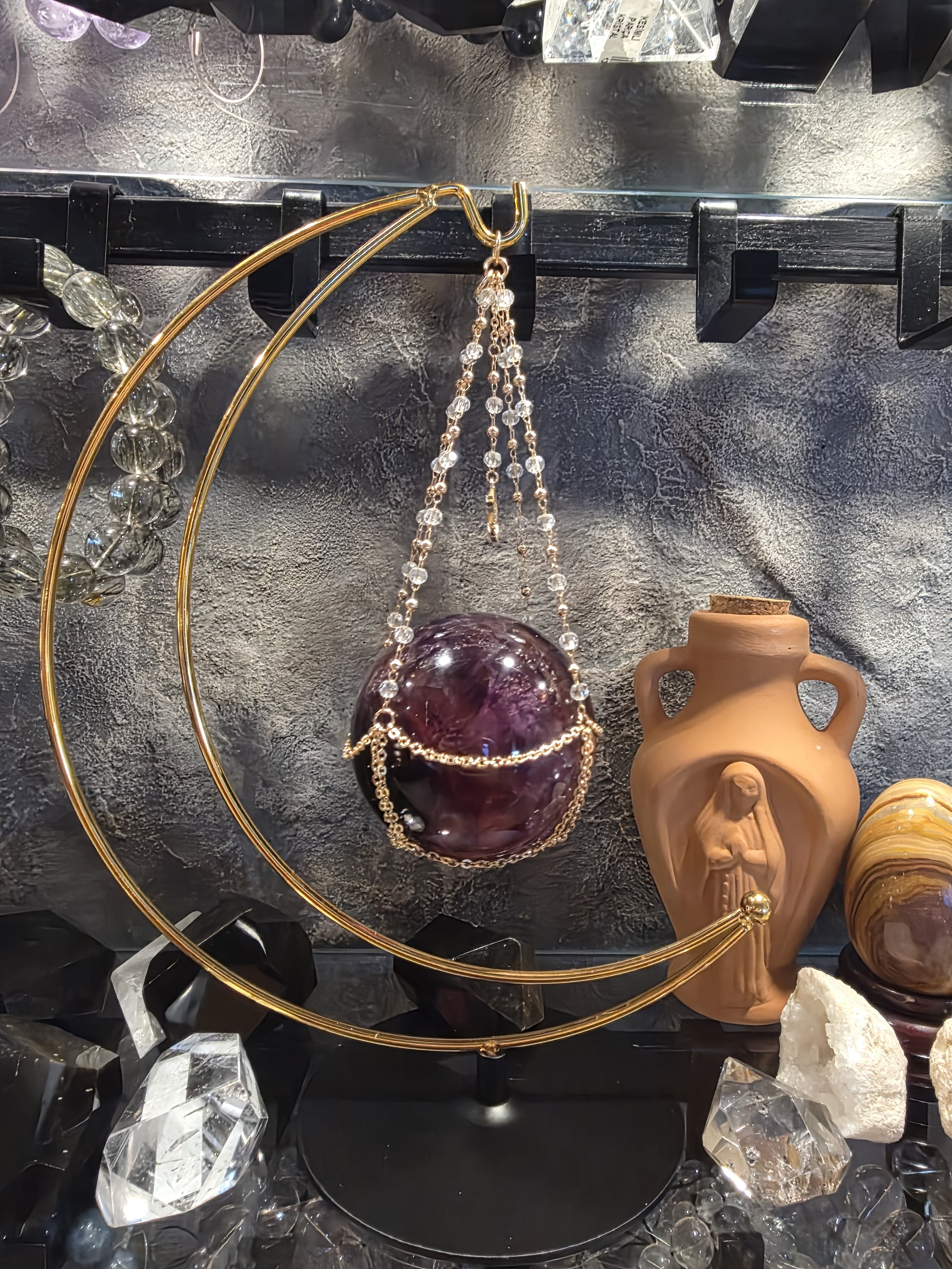 Standlı Mor Florit Küre