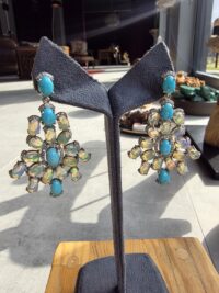 Opal Turkuaz Elmas Küpe - Görsel 5