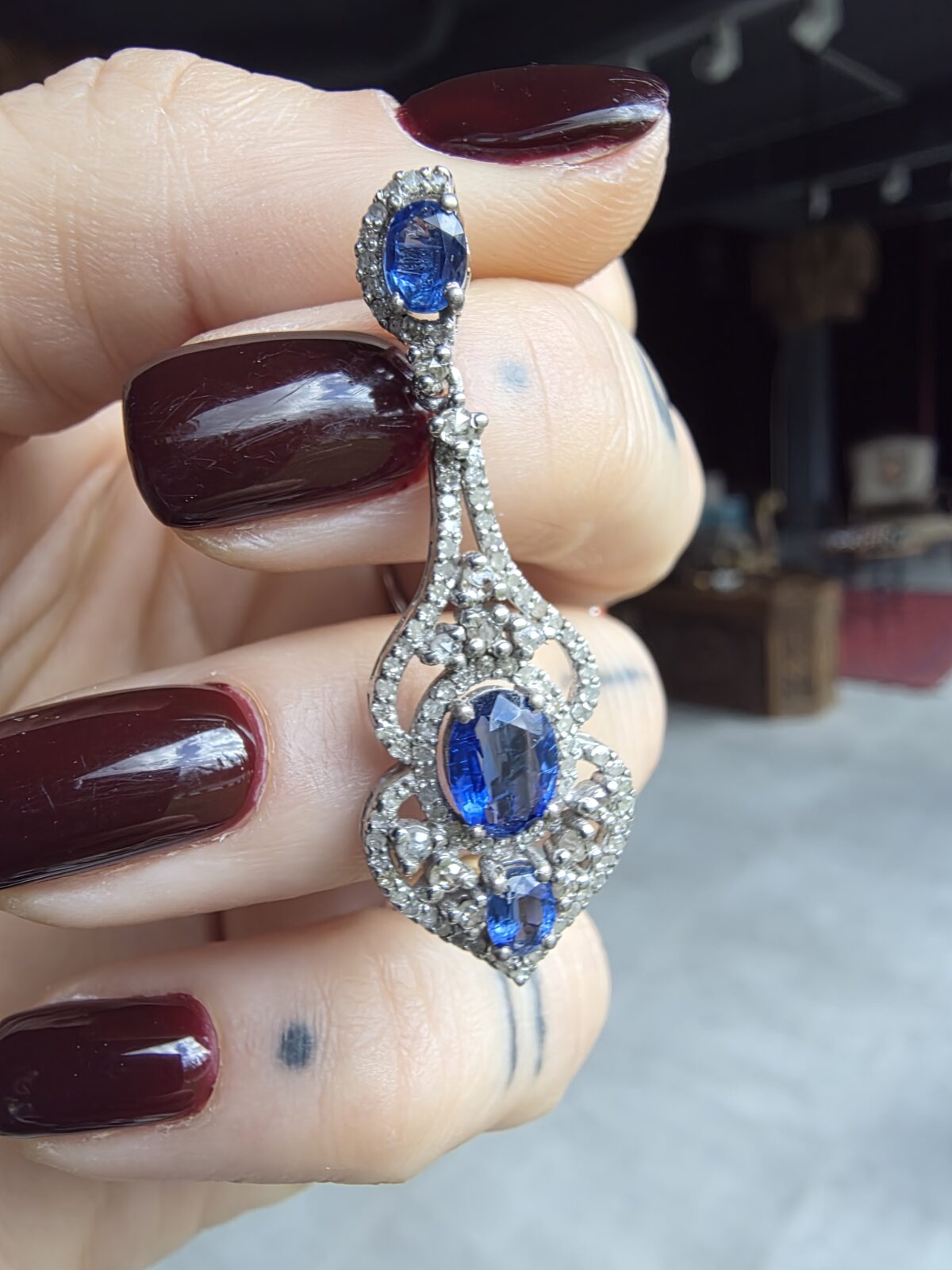 Kyanit Pırlanta Küpe - Görsel 3