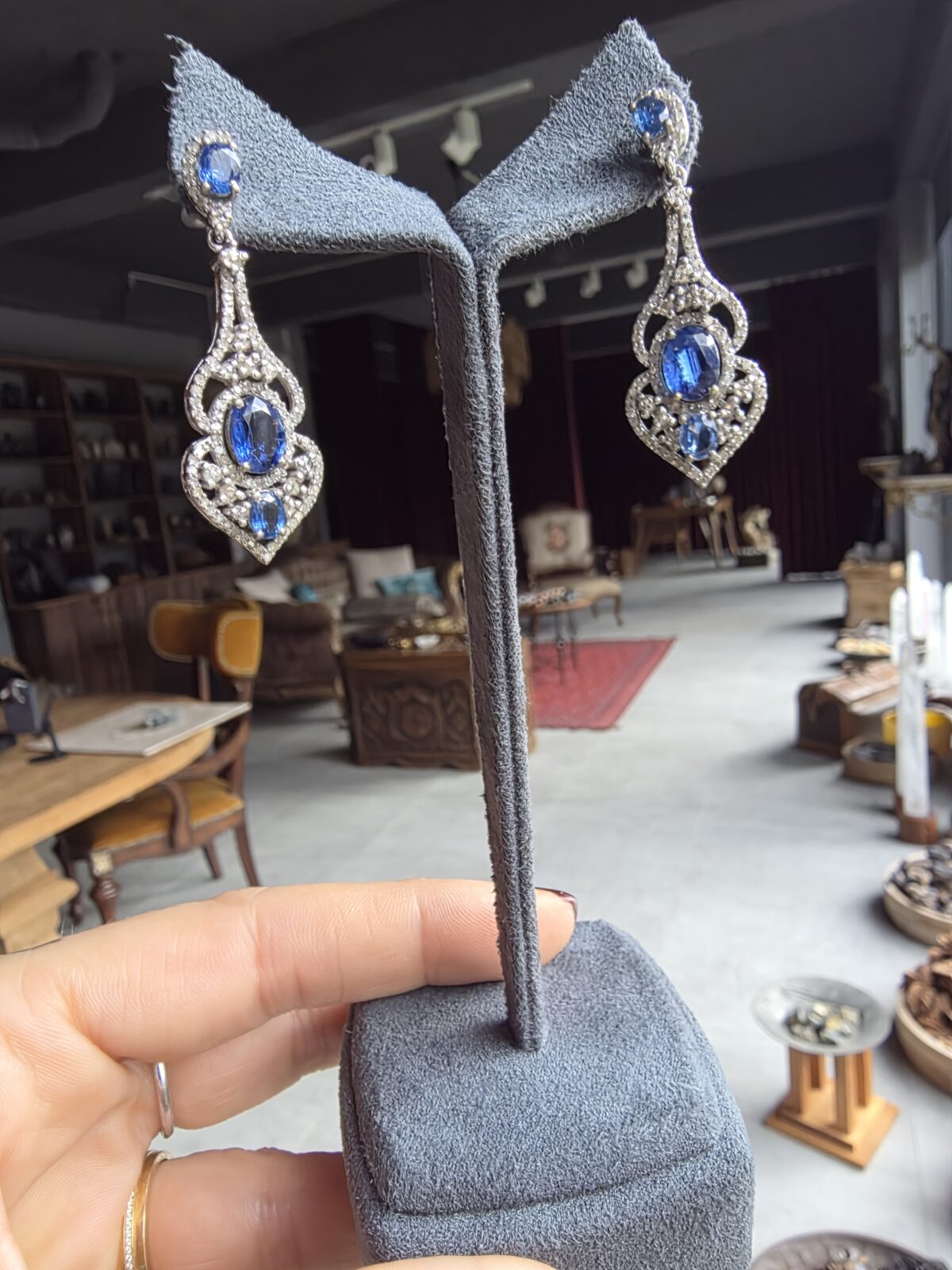 Kyanit Pırlanta Küpe - Görsel 4