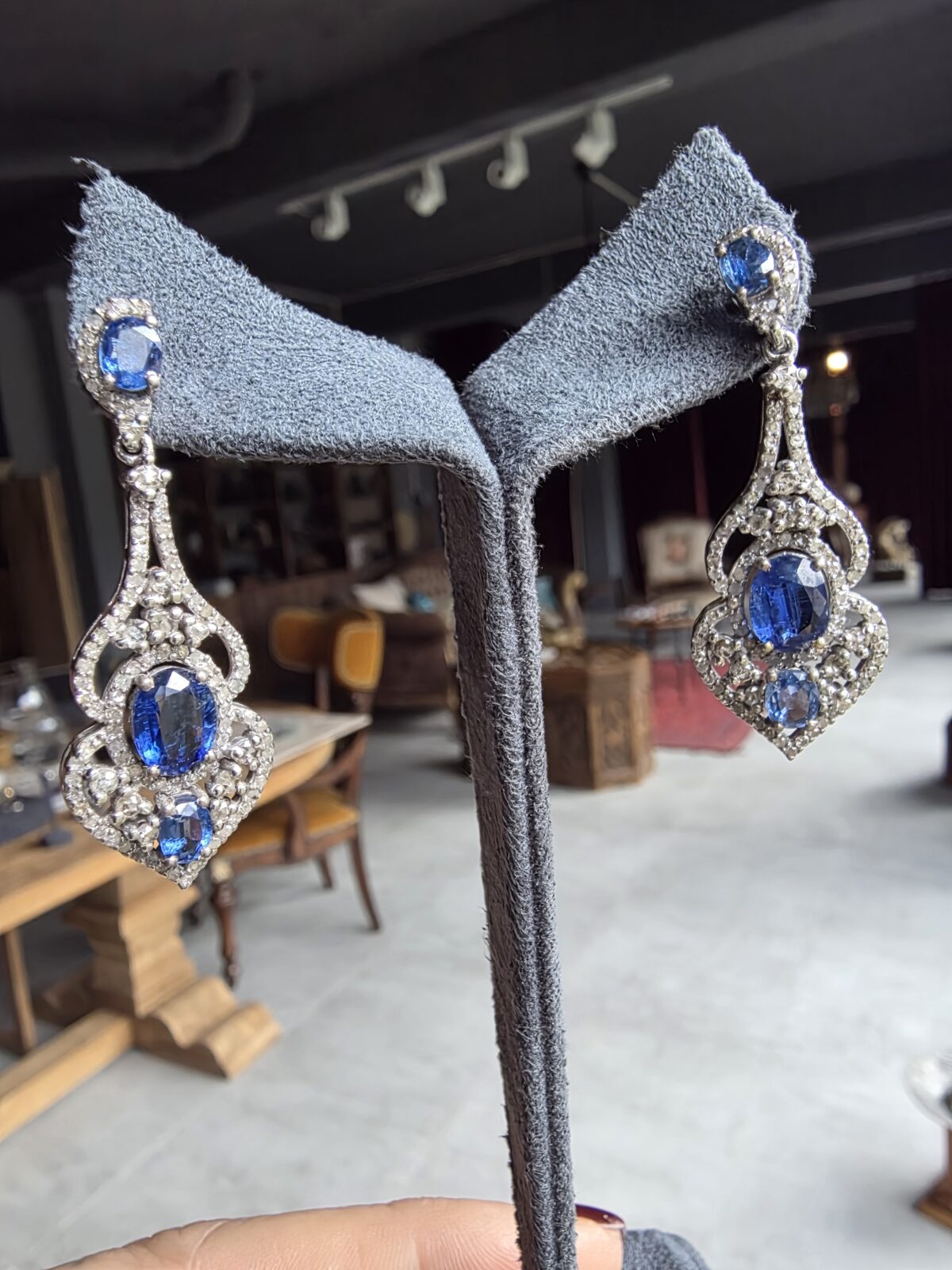 Kyanit Pırlanta Küpe - Görsel 2