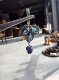 Safir Topaz Elmas Küpe - Görsel 2