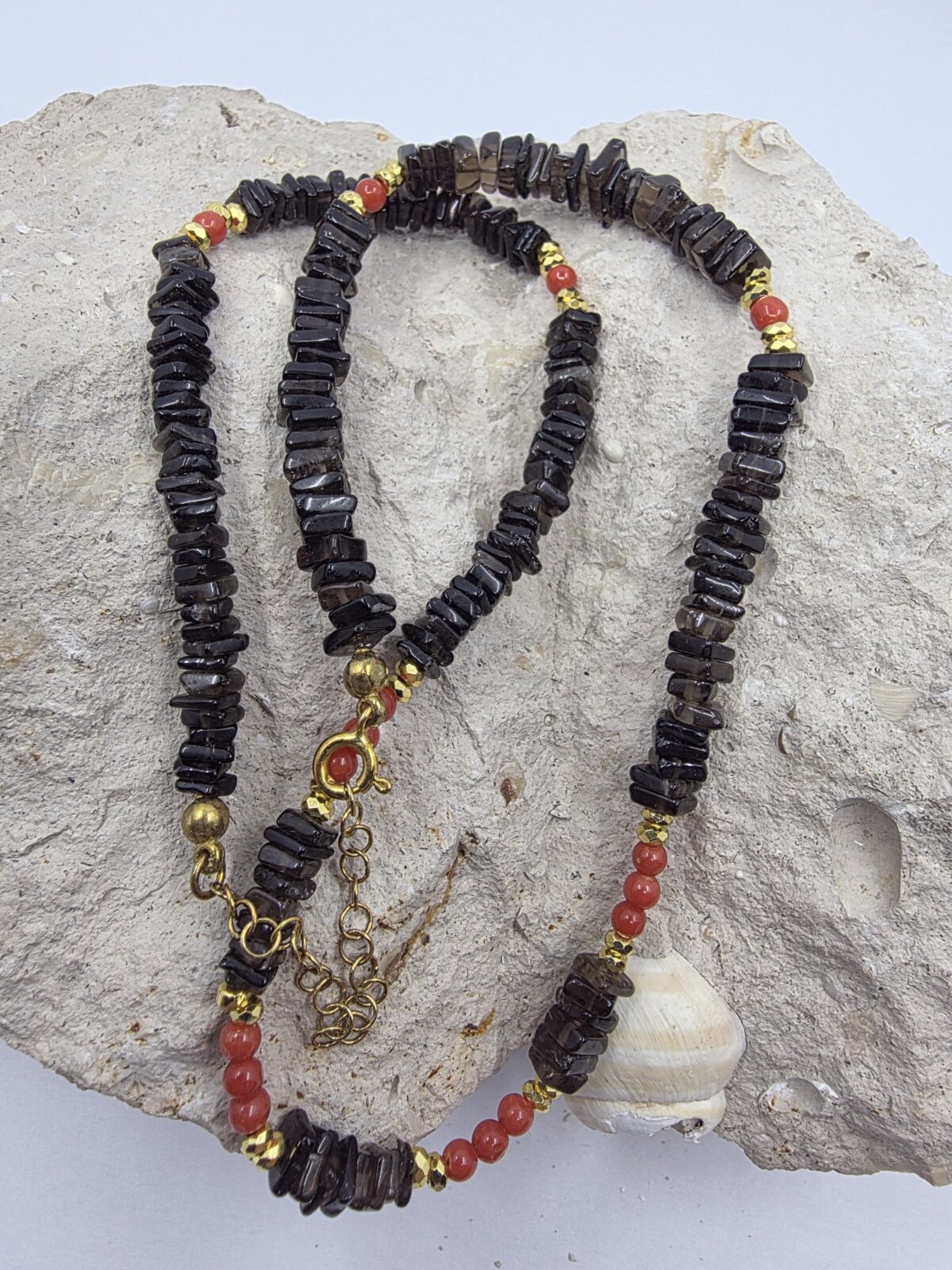 Dumanlı Kuvars Mercan Kolye - Görsel 4