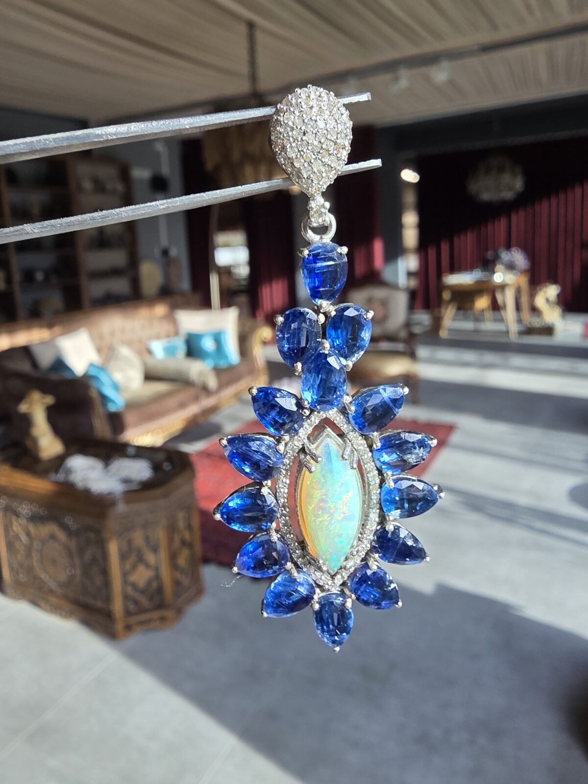 Opal Kyanit Küpe - Görsel 5