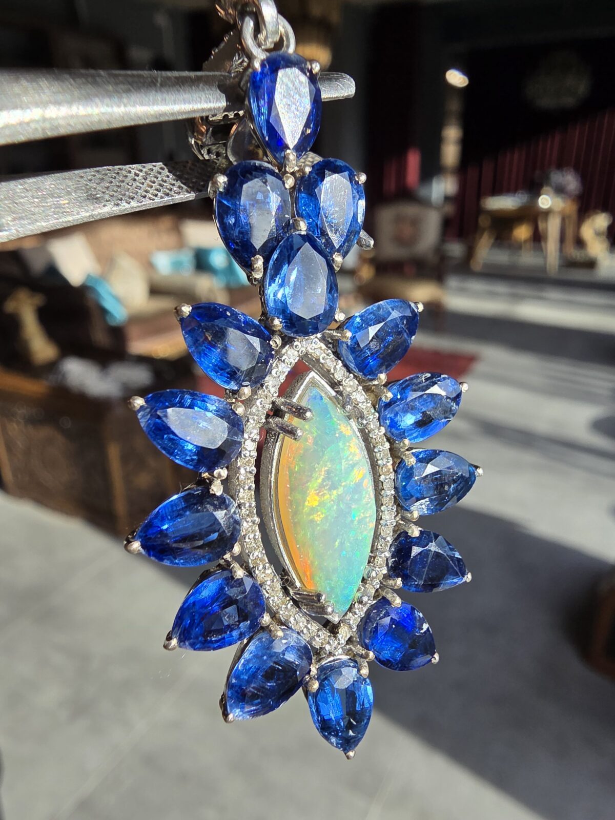 Opal Kyanit Küpe - Görsel 3