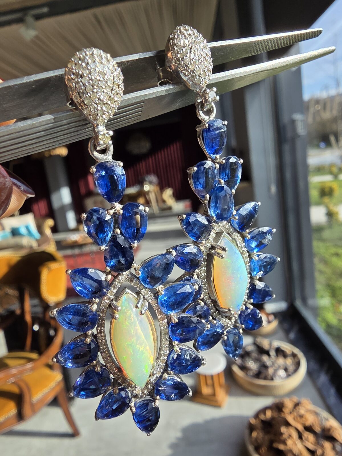 Opal Kyanit Küpe - Görsel 6