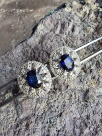 Safir Pırlanta Küpe - Görsel 3